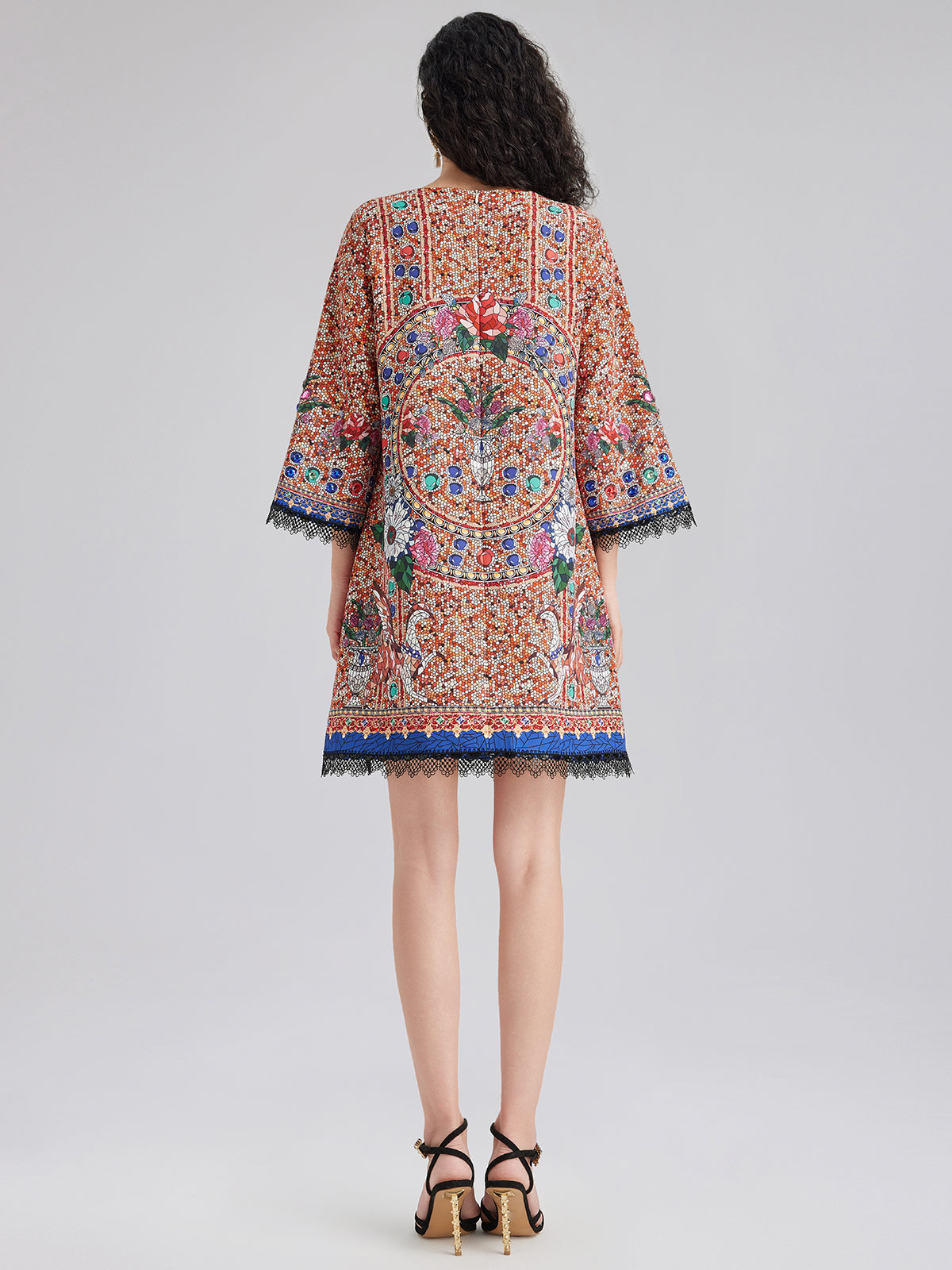 Hand-Sewn Bead Vintage Pattern Dress