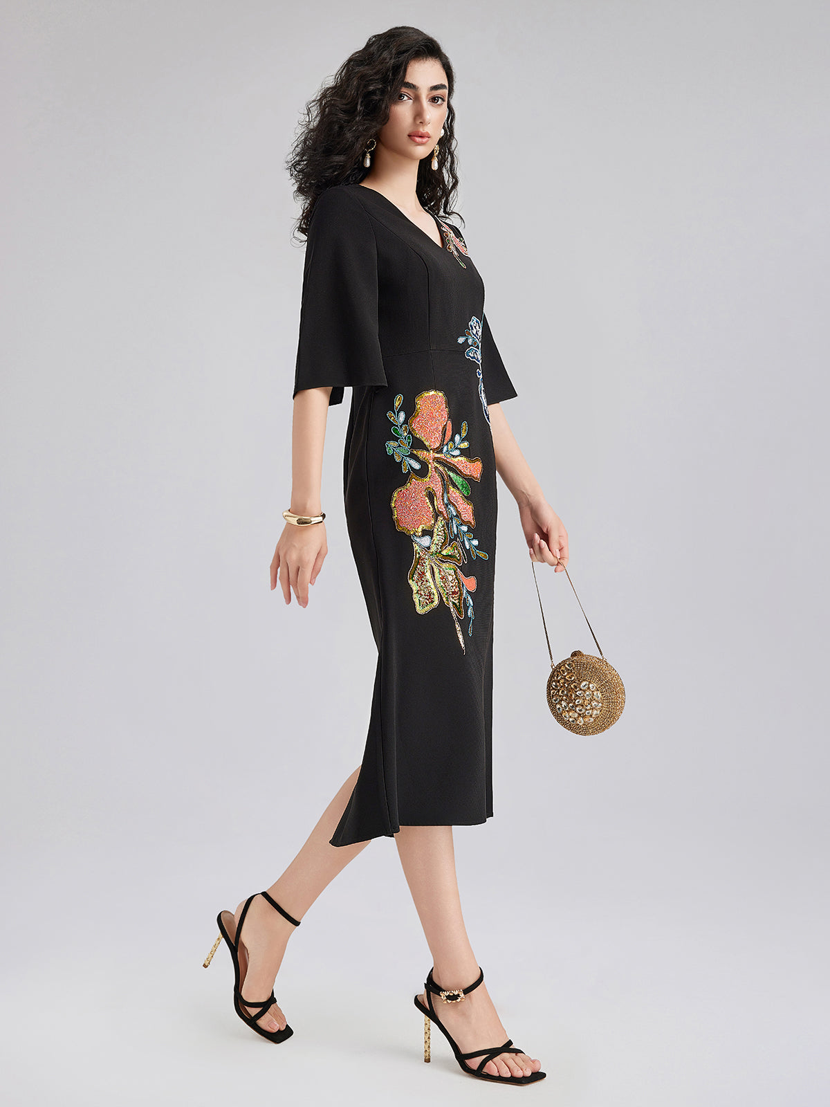 Vintage Floral Embroidered Dress
