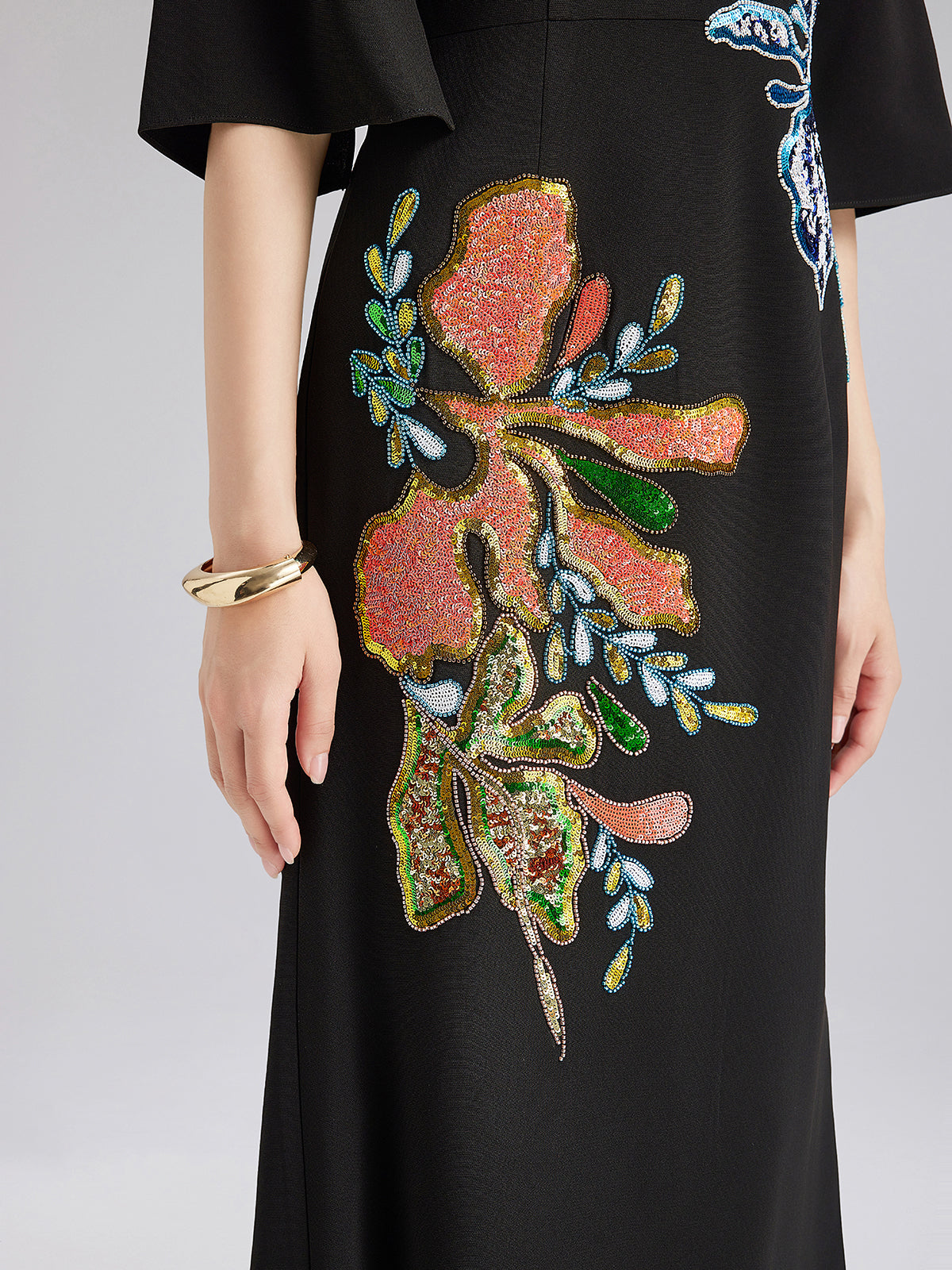 Vintage Floral Embroidered Dress