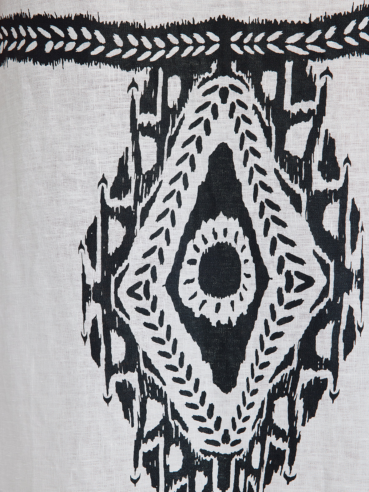 Linen Geometric Print Batwing Maxi Dress