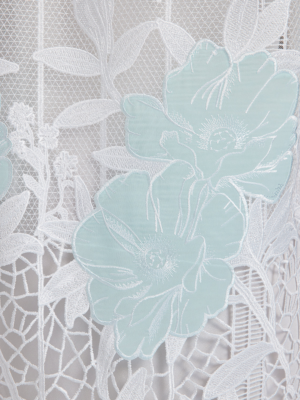 Guipure Lace Embroidered Openwork Appliqué Robe