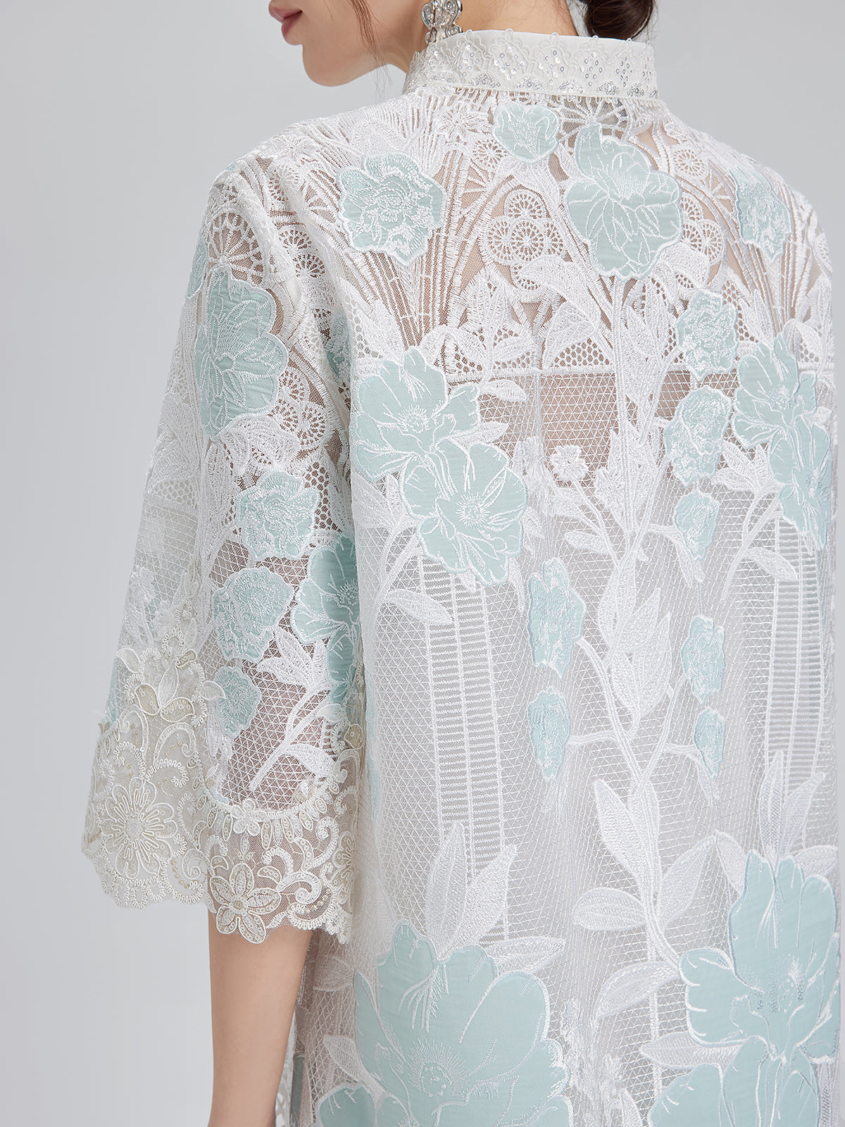 Guipure Lace Embroidered Openwork Appliqué Robe