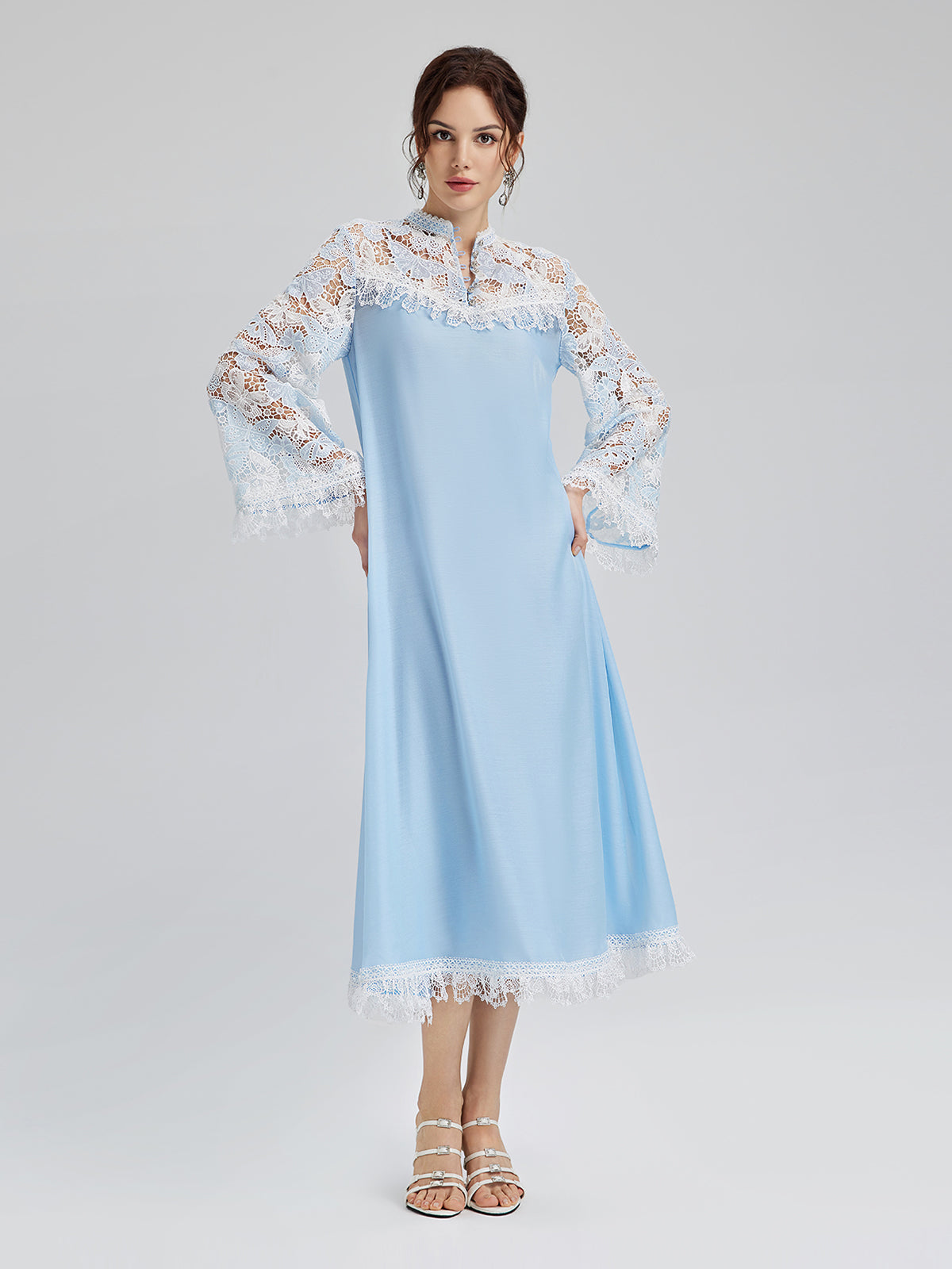 Two-Tone Lace Baroque Butterfly Dress