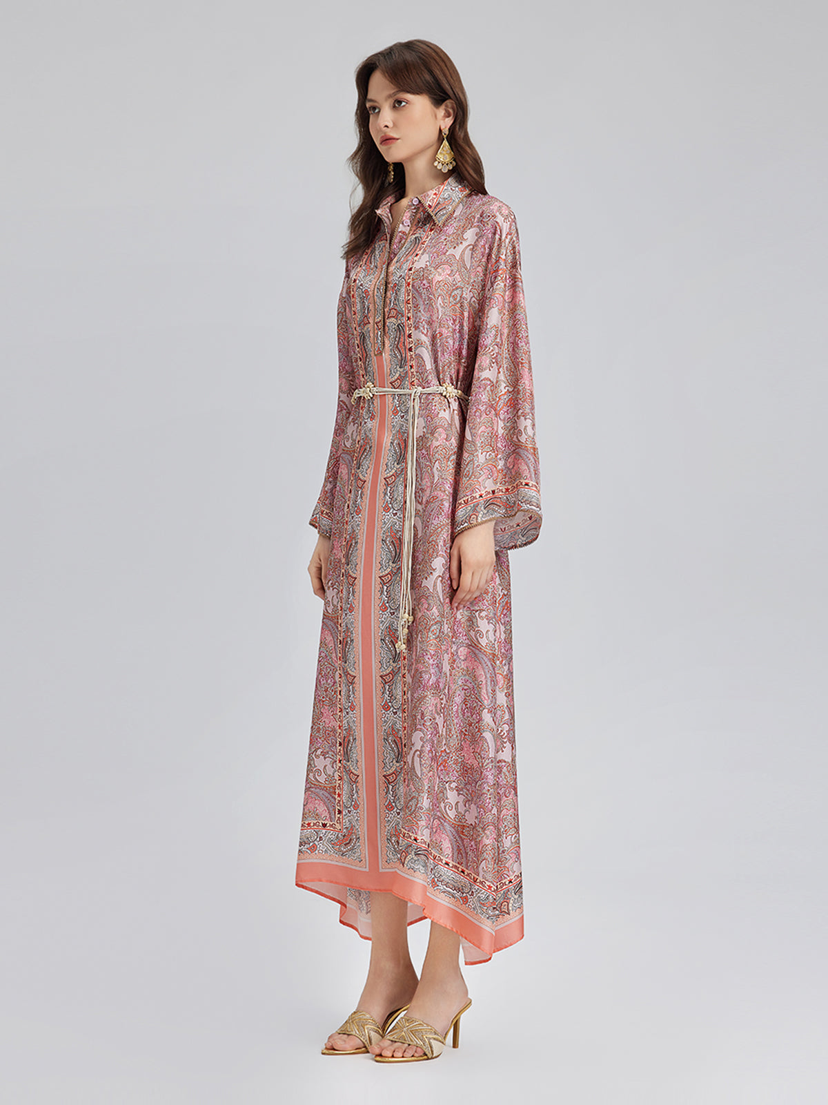 Silk Baroque Court Print Dress
