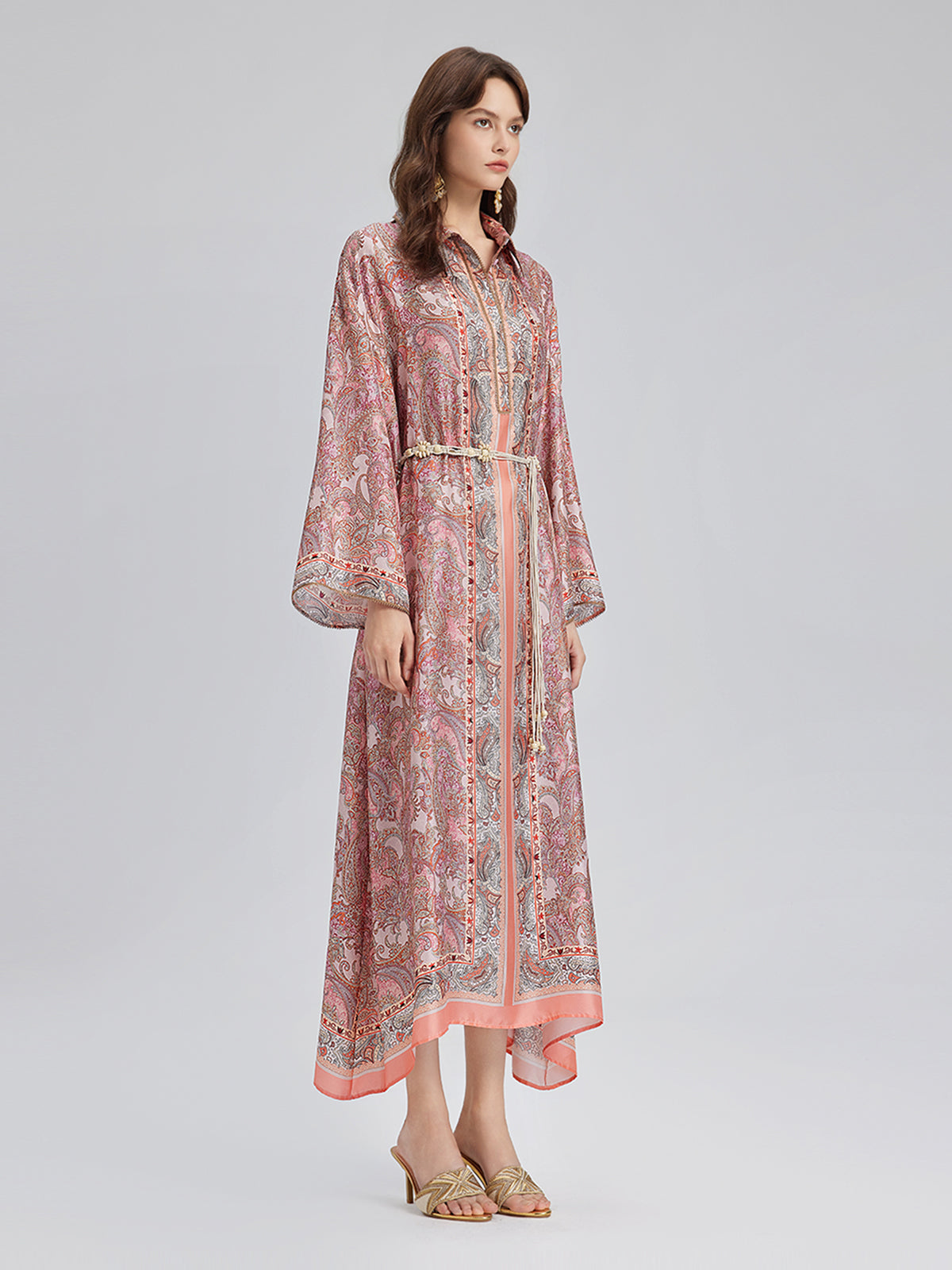 Silk Baroque Court Print Dress