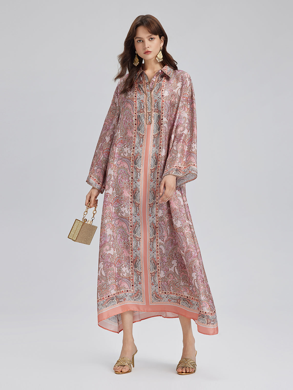 Silk Baroque Court Print Dress