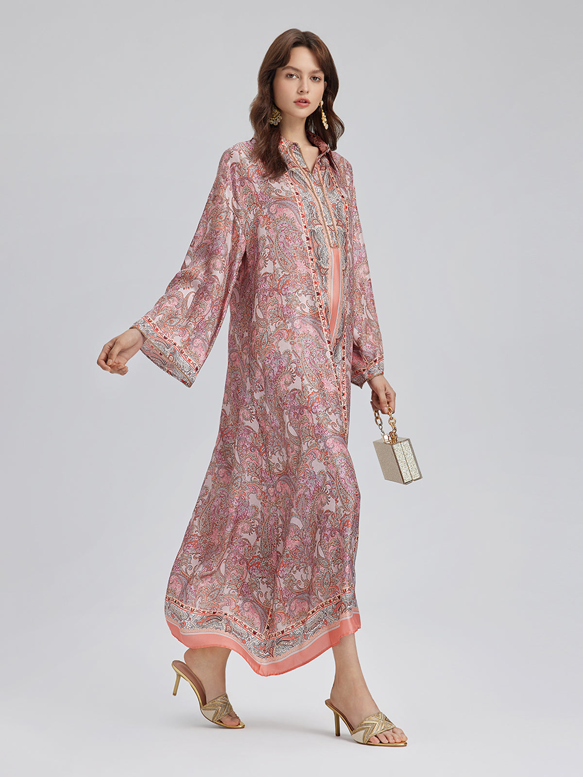 Silk Baroque Court Print Dress