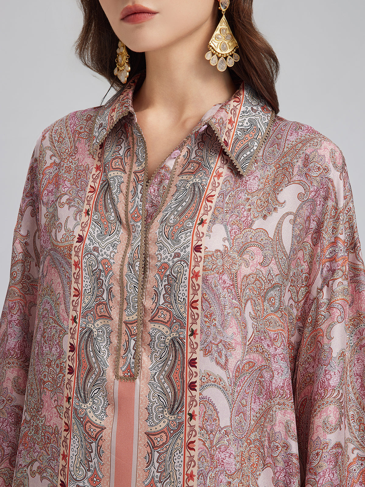 Silk Baroque Court Print Dress