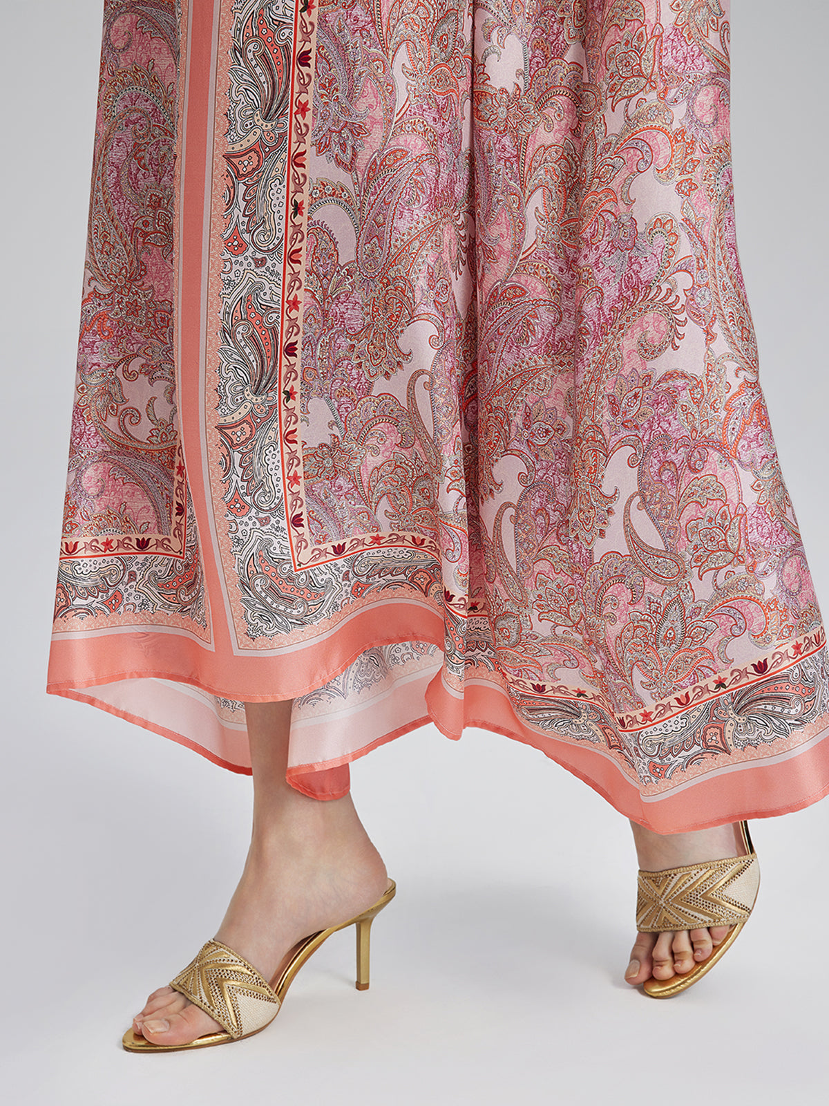Silk Baroque Court Print Dress
