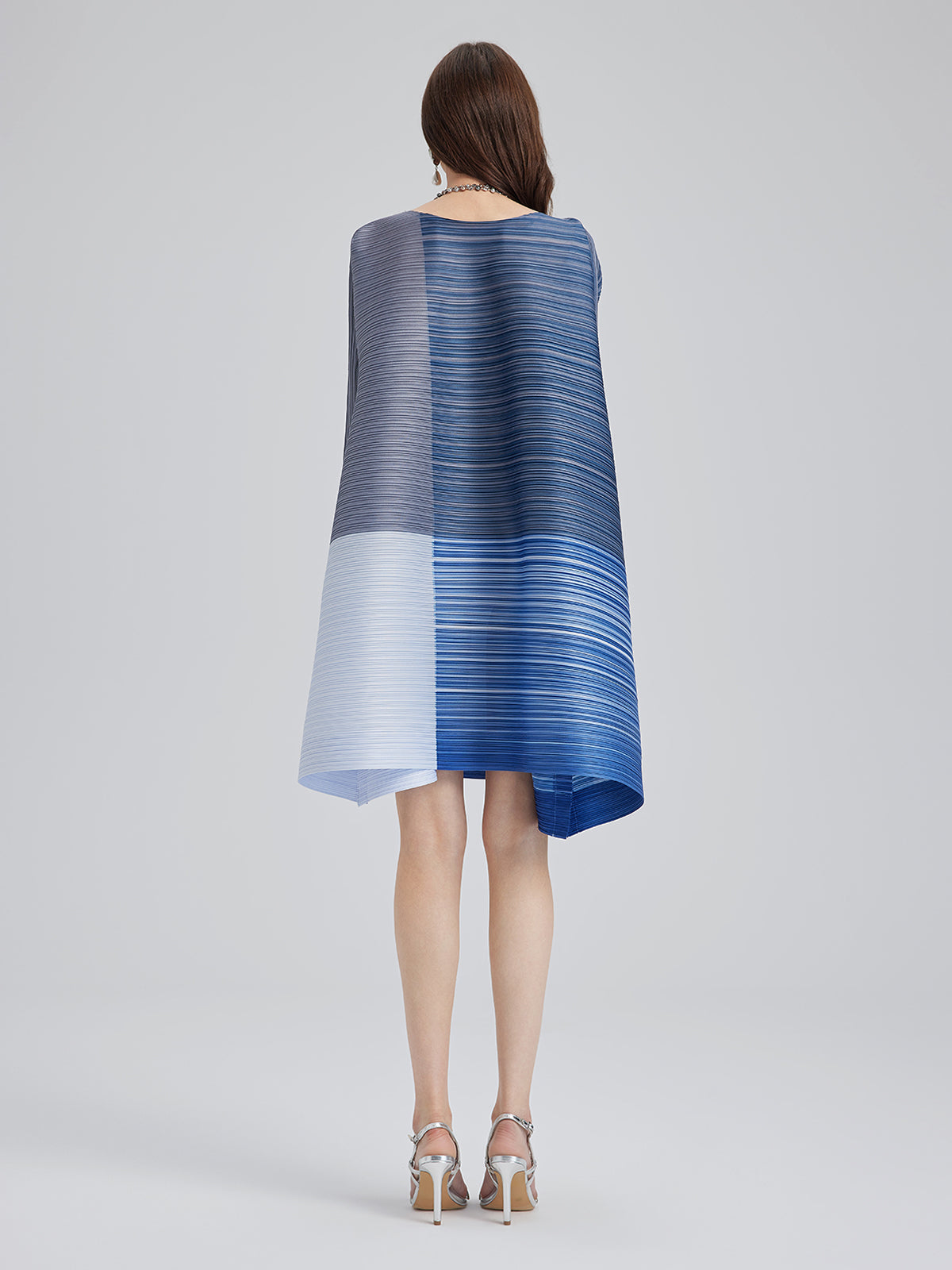 Colorblock Pleated Geometric Dress