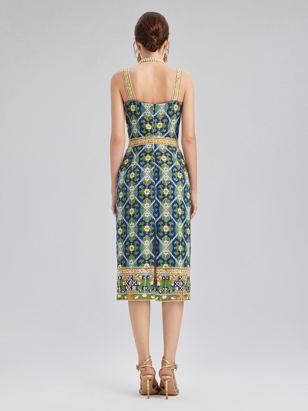 Crystal-Trim Guipure Lace Slip Dress