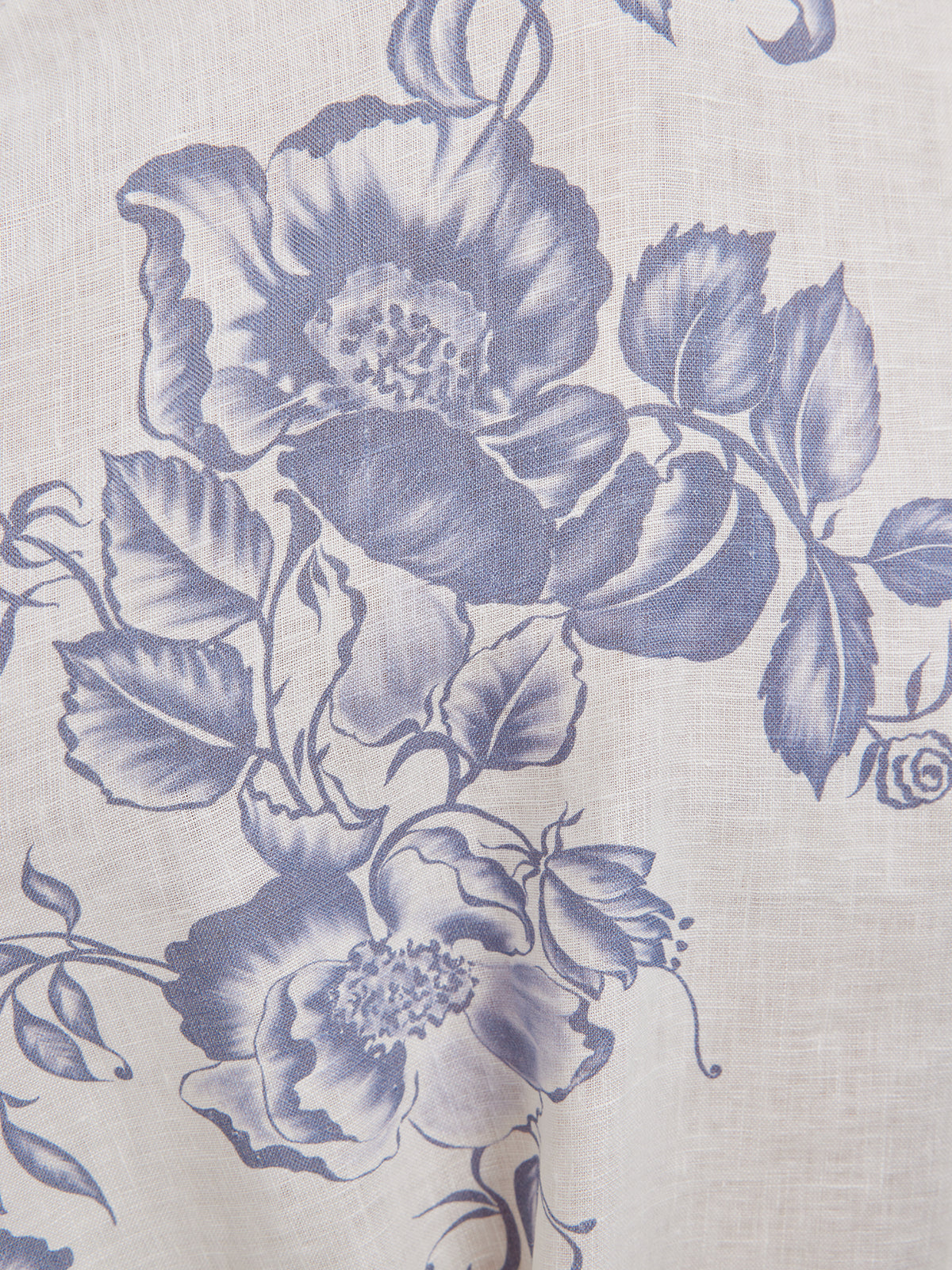 Linen Hand-Beaded Printed Dress (100% Linen)
