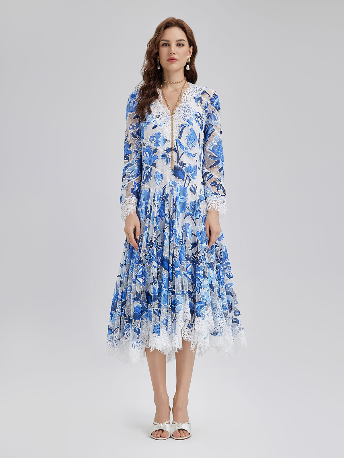 Lace Jacquard Panel Dress