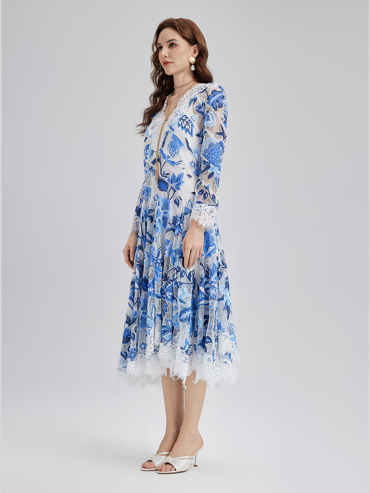 Lace Jacquard Panel Dress