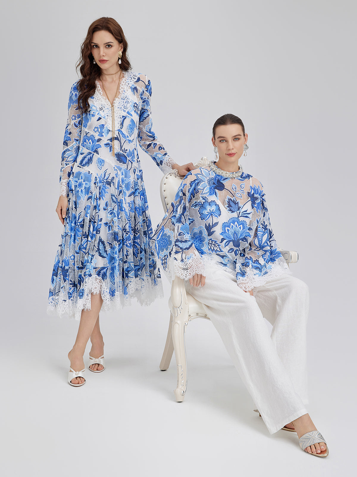 Lace Jacquard Panel Dress