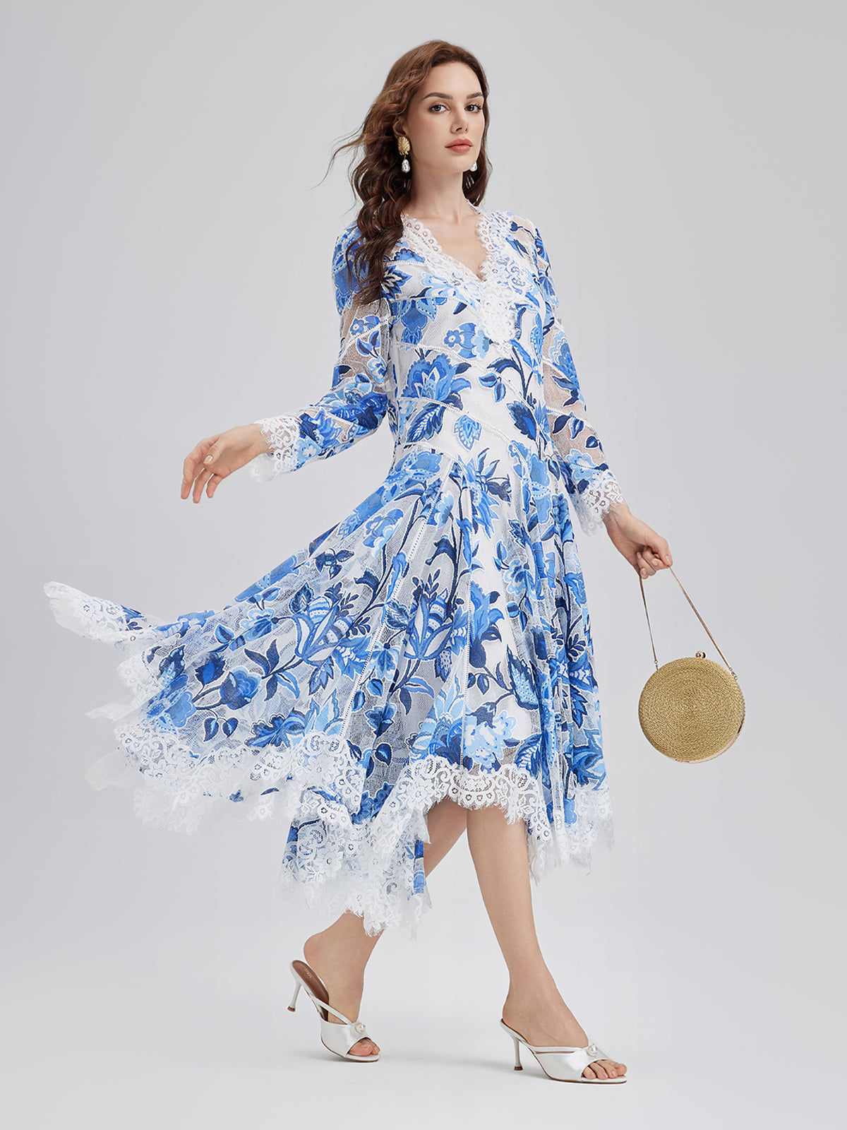 Lace Jacquard Panel Dress