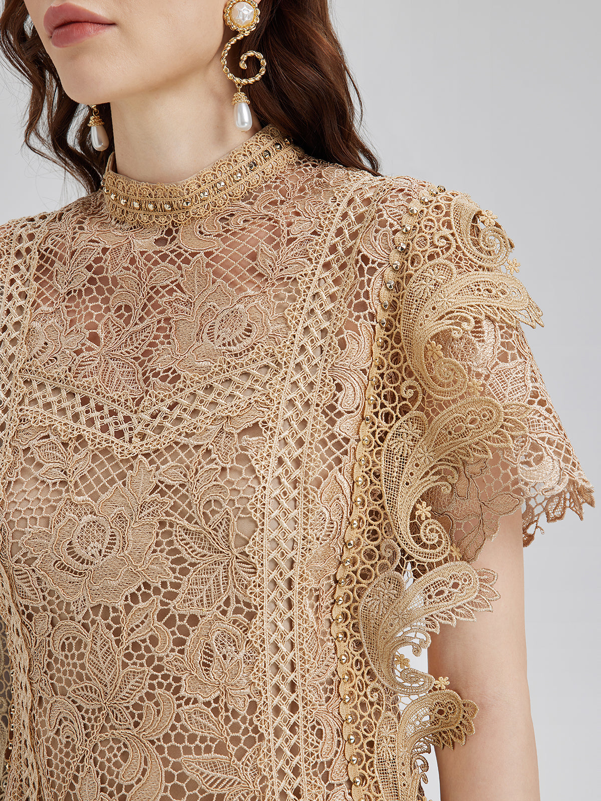Handcrafted Corded Lace Baroque Dress