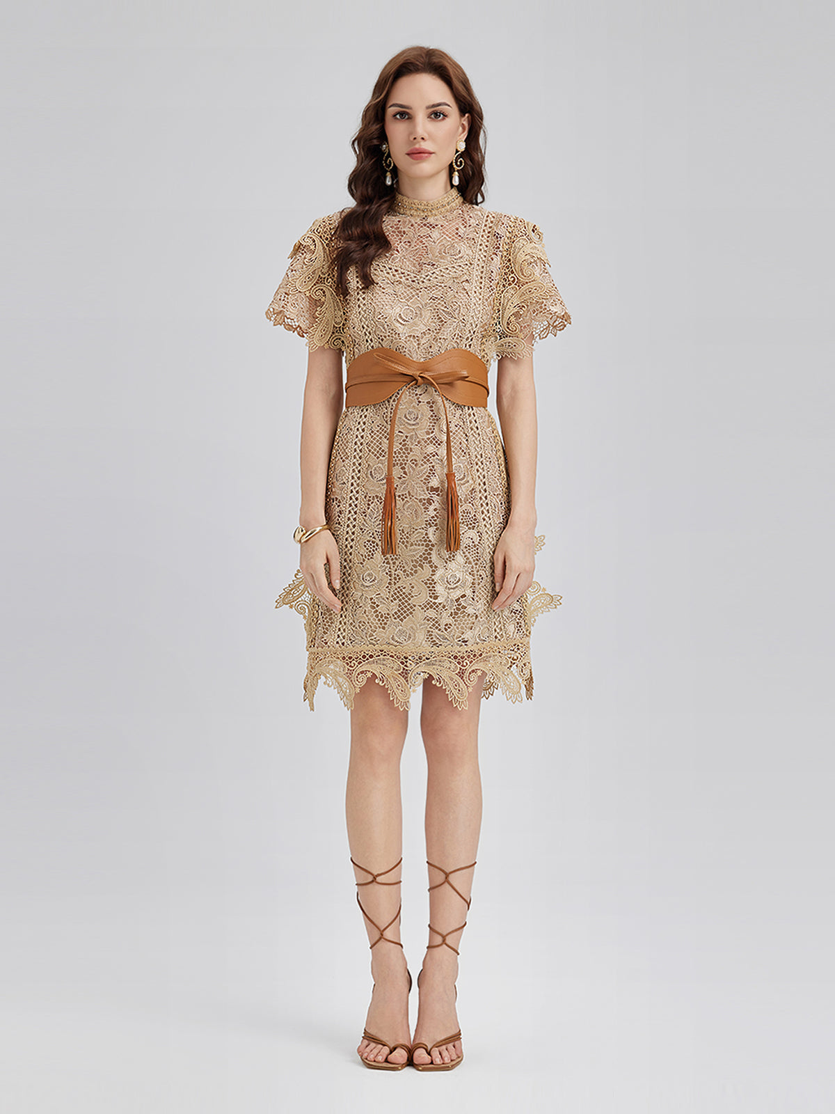 Handcrafted Corded Lace Baroque Dress