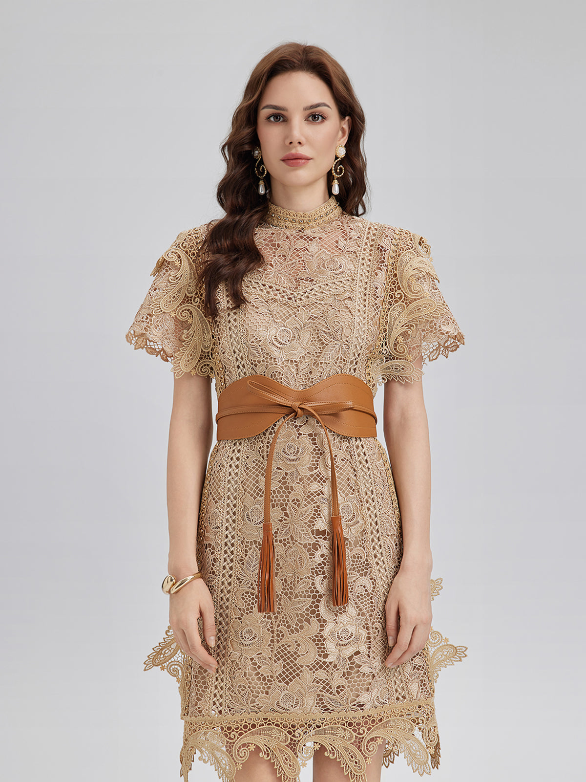 Handcrafted Corded Lace Baroque Dress