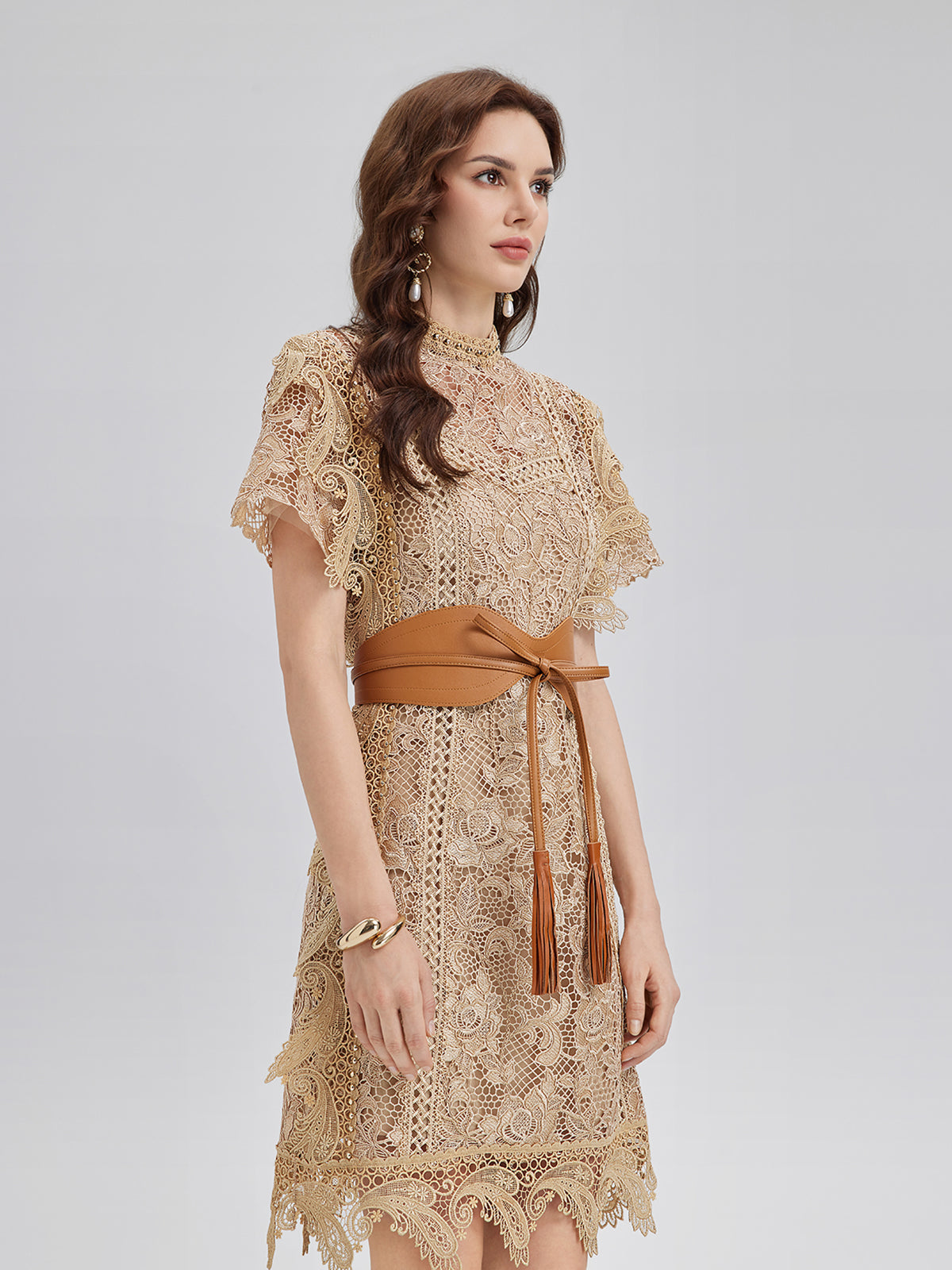 Handcrafted Corded Lace Baroque Dress