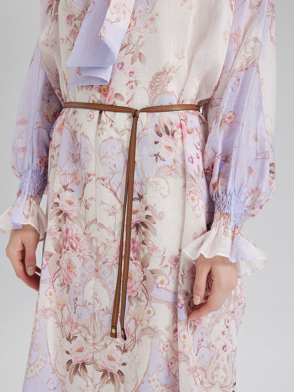 Tencel-Linen Printed Bow Dress