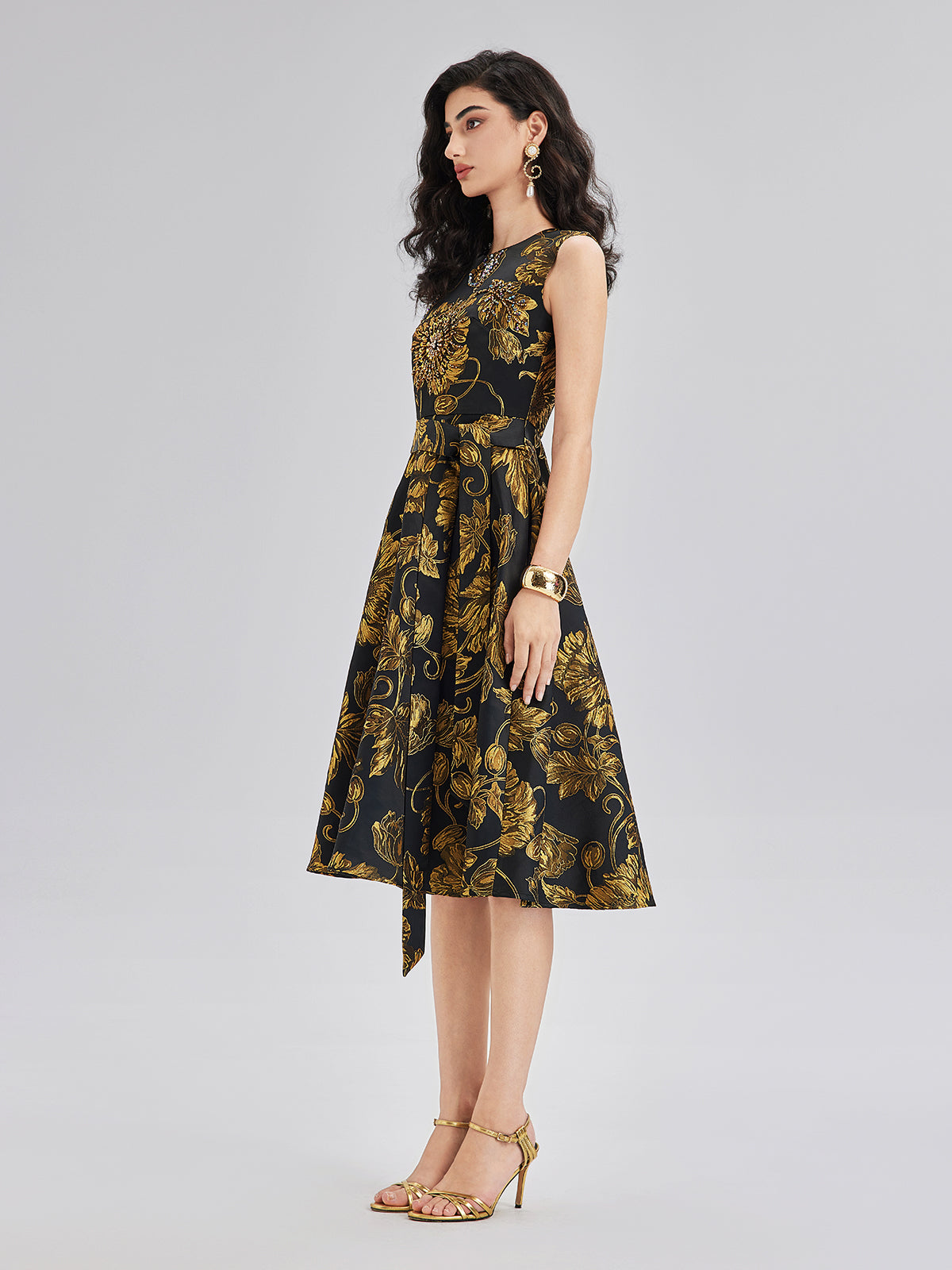 Hand-Sewn Floral Beaded Dress