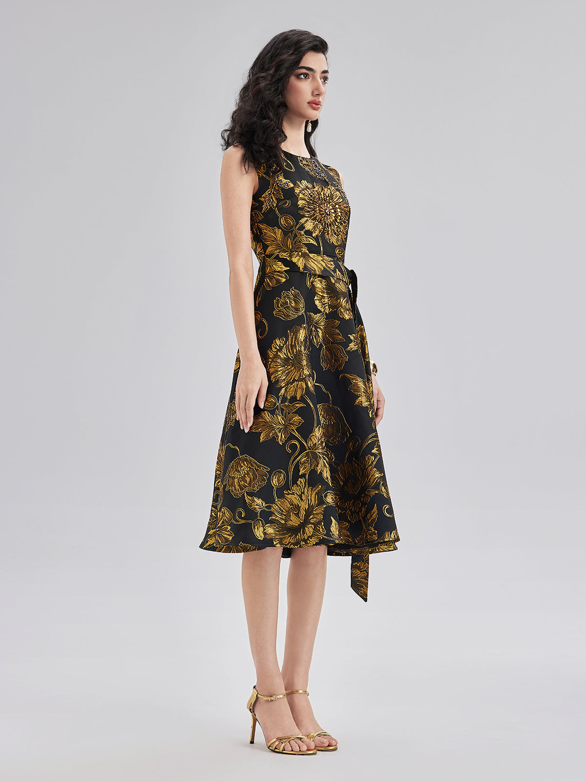Hand-Sewn Floral Beaded Dress