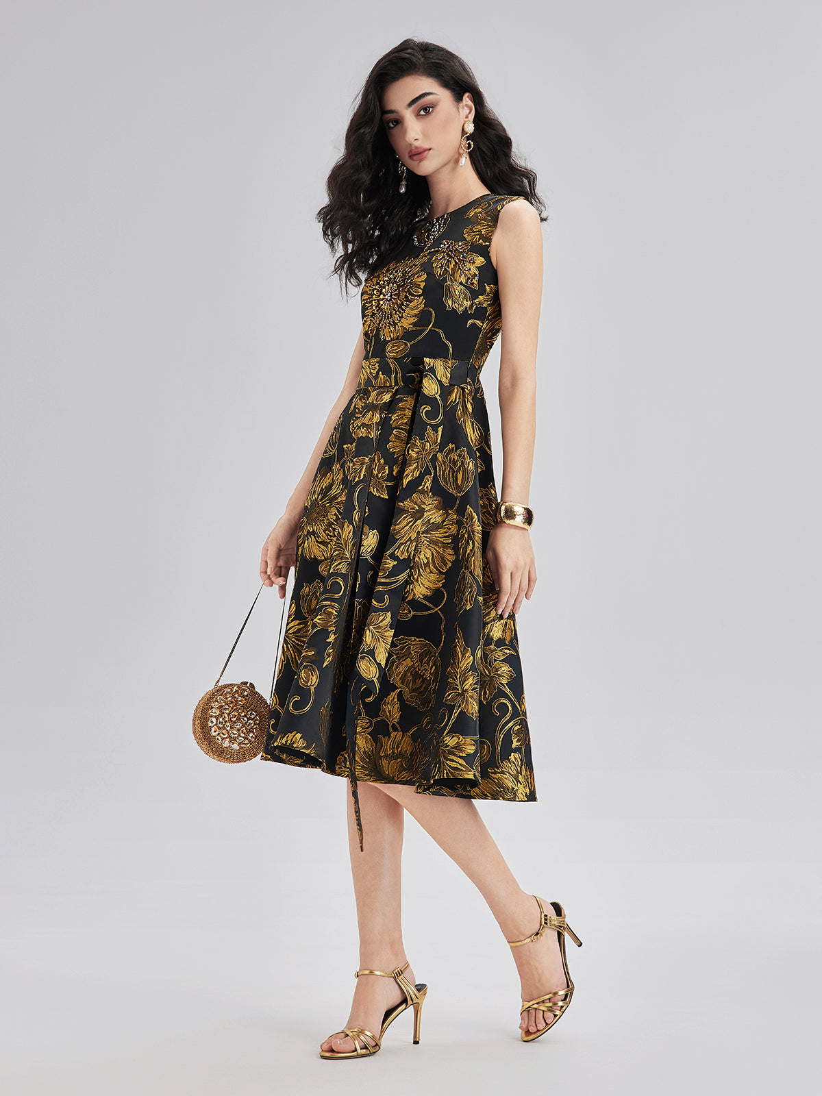 Hand-Sewn Floral Beaded Dress