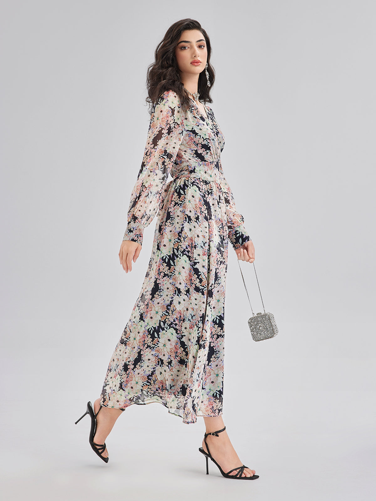 Elegant Lightweight Floral Wrap Dress