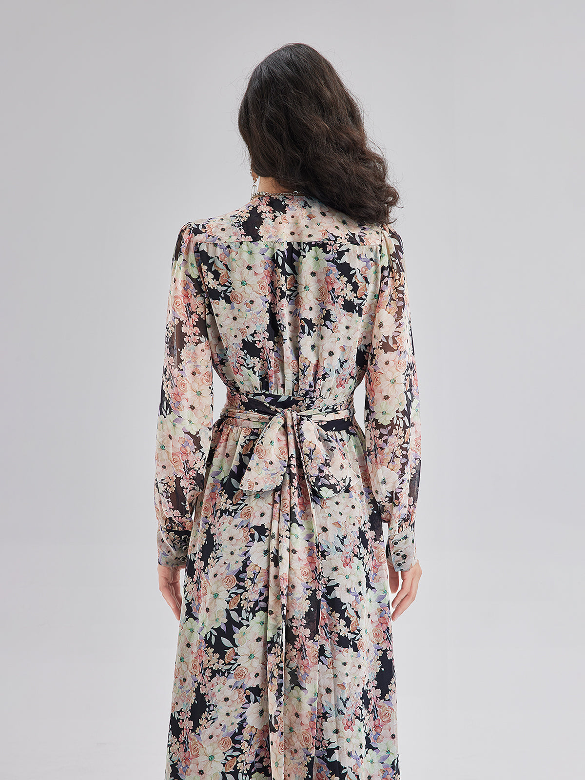 Elegant Lightweight Floral Wrap Dress