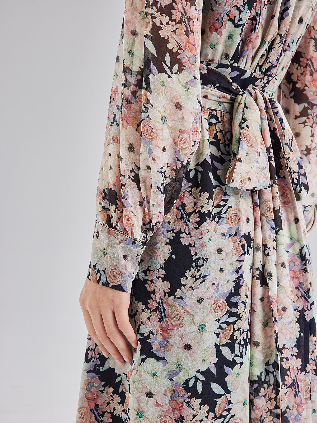 Elegant Lightweight Floral Wrap Dress