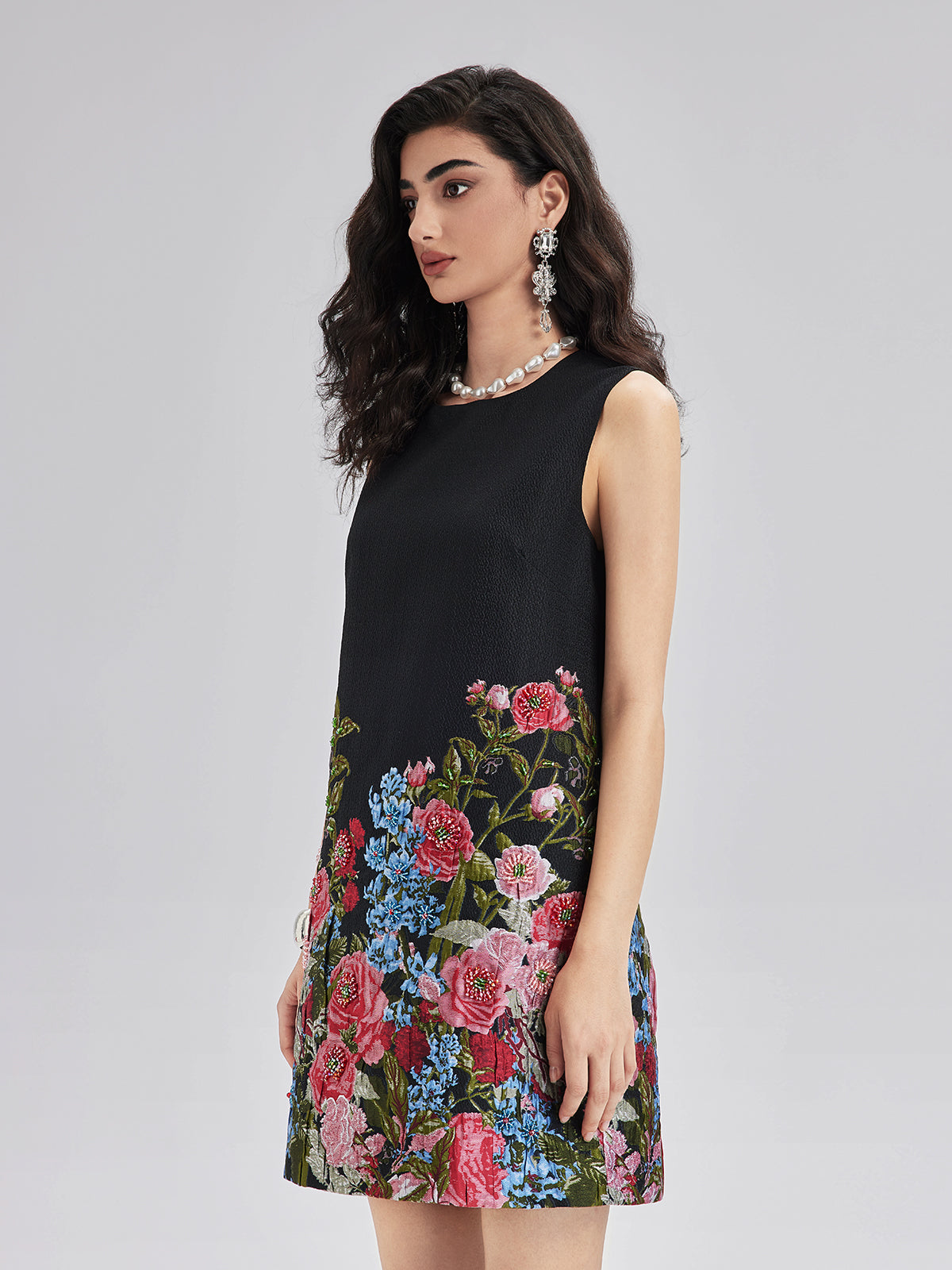 Limited Handcrafted 3D Beaded Floral Dress