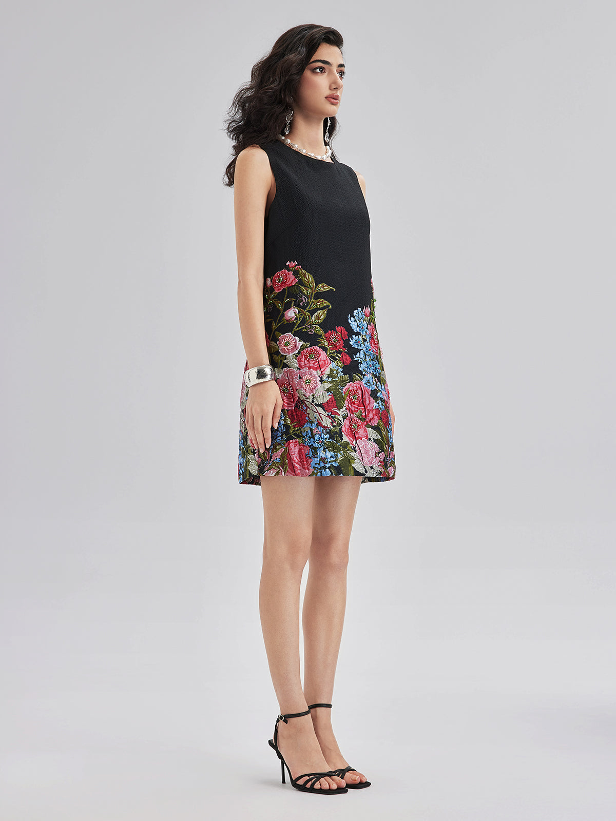 Limited Handcrafted 3D Beaded Floral Dress
