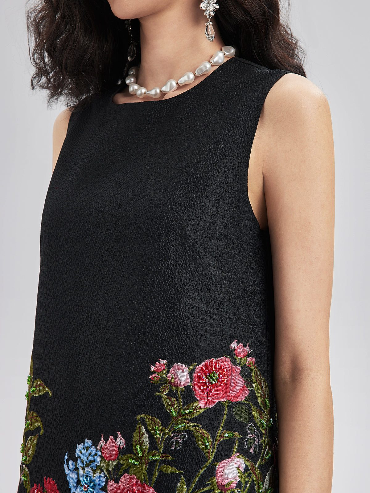 Limited Handcrafted 3D Beaded Floral Dress