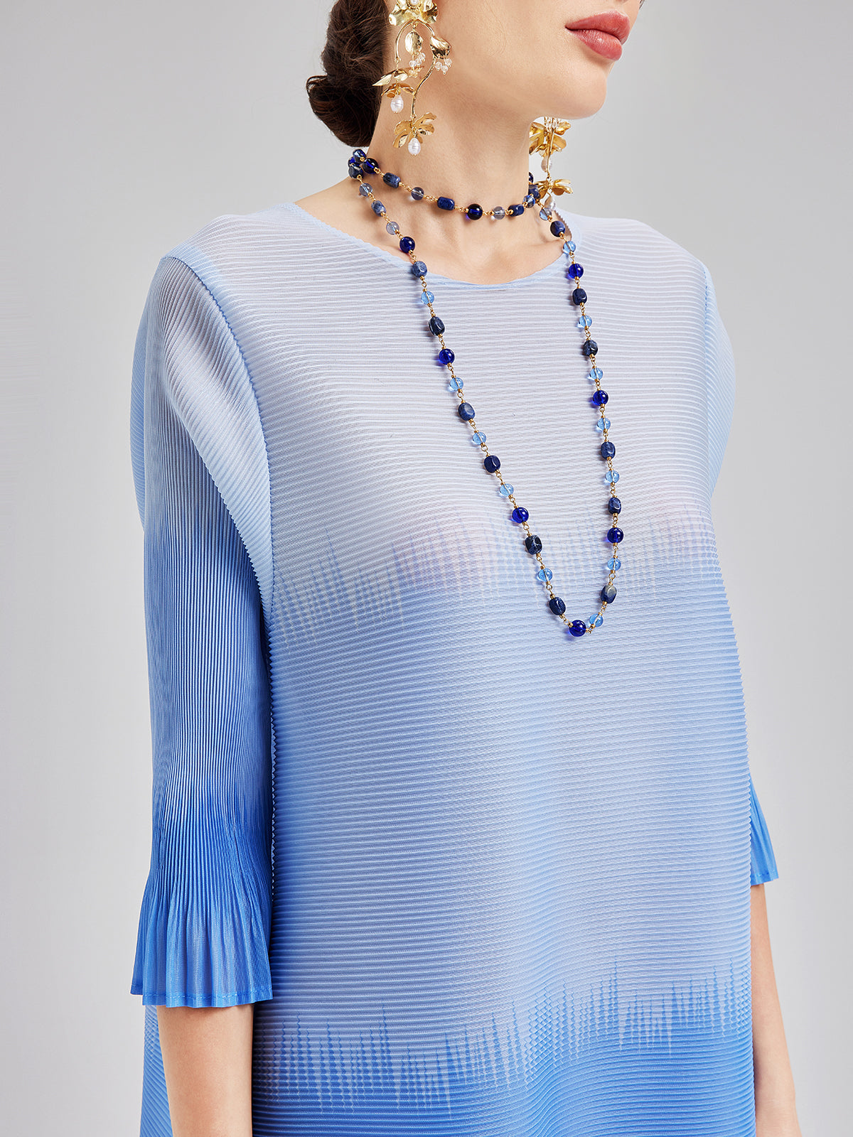 Elegant Ombre Pleated Panel Dress