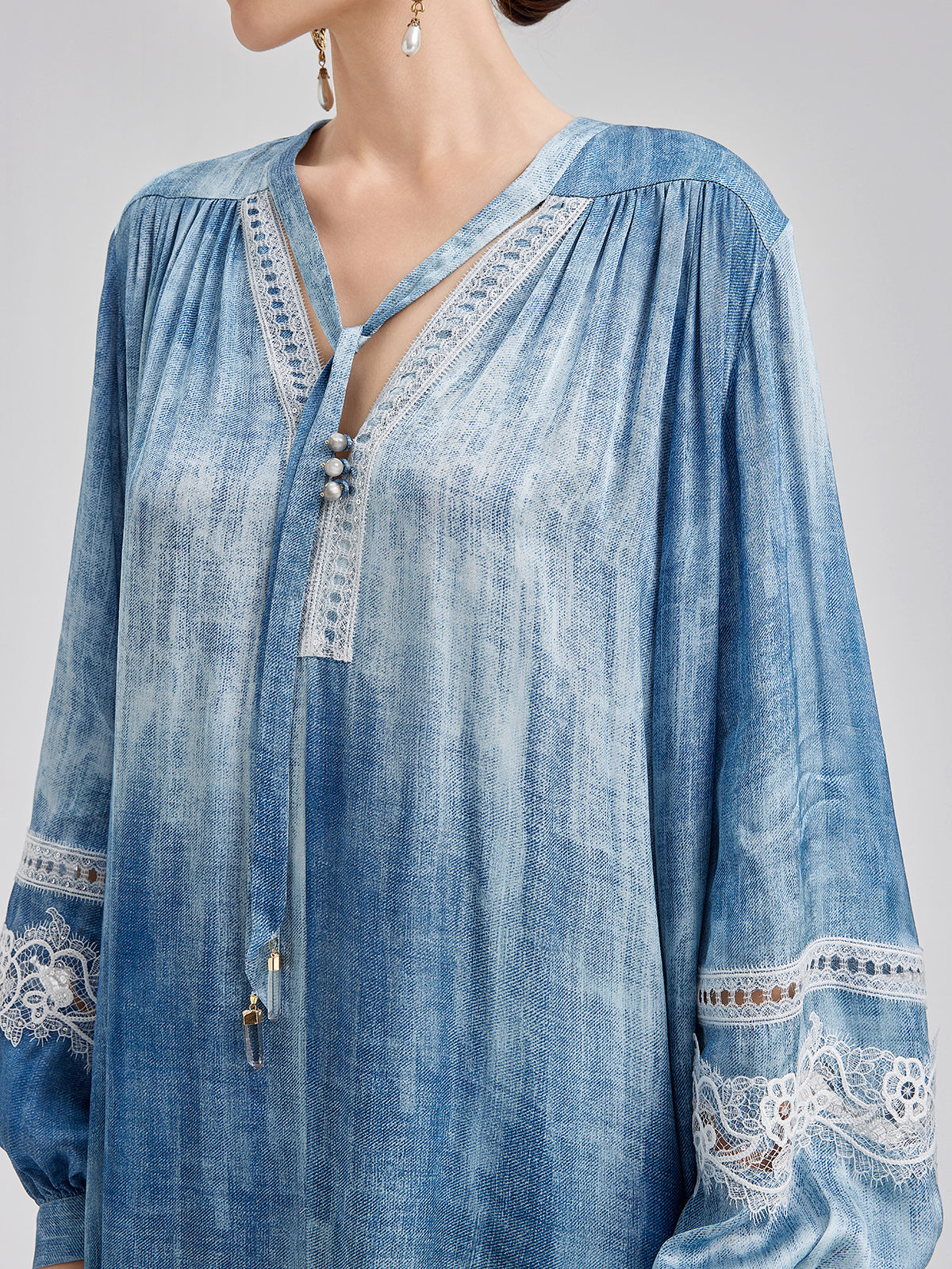 Artistic Gradient Openwork Lace Dress
