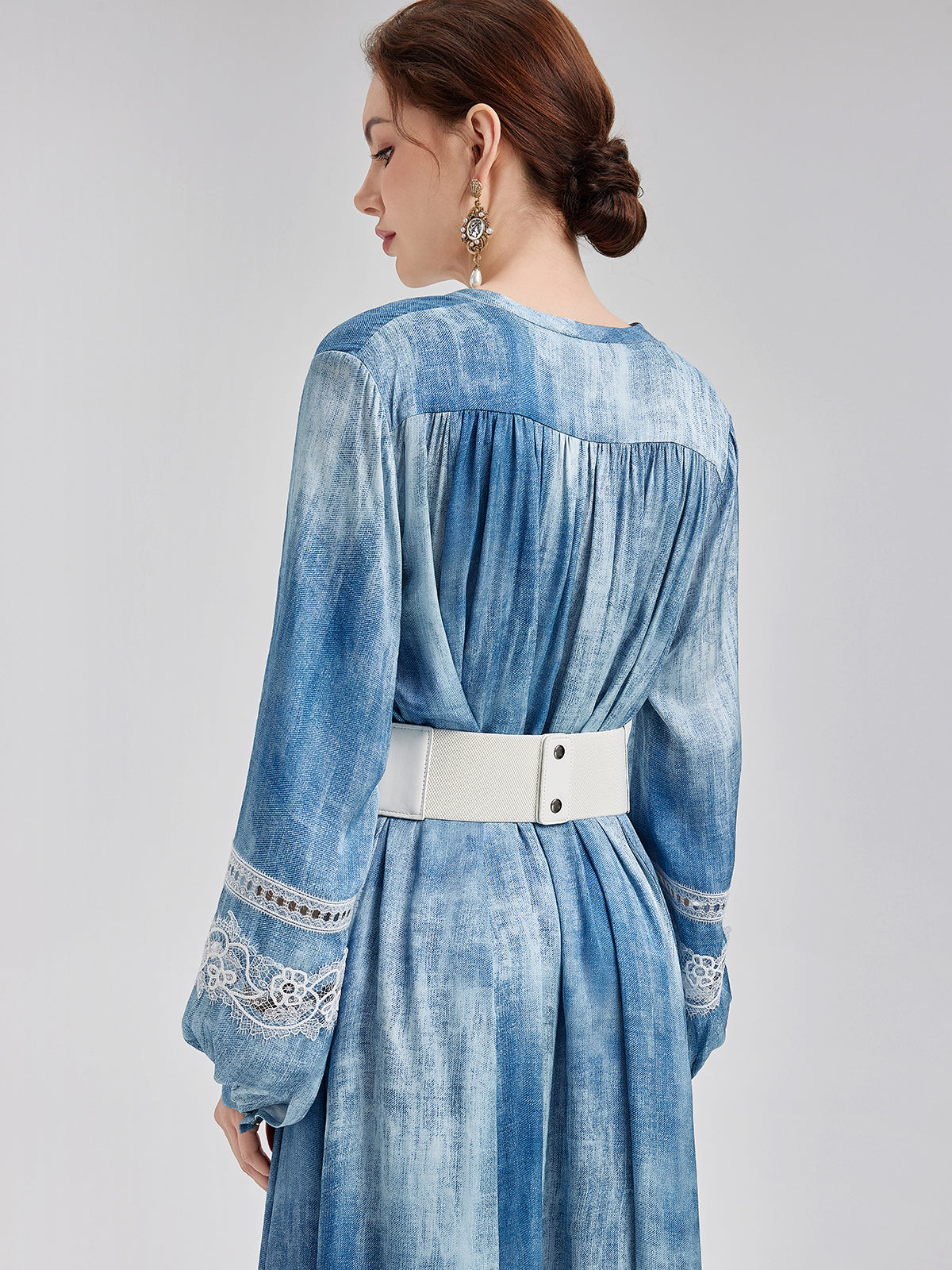Artistic Gradient Openwork Lace Dress