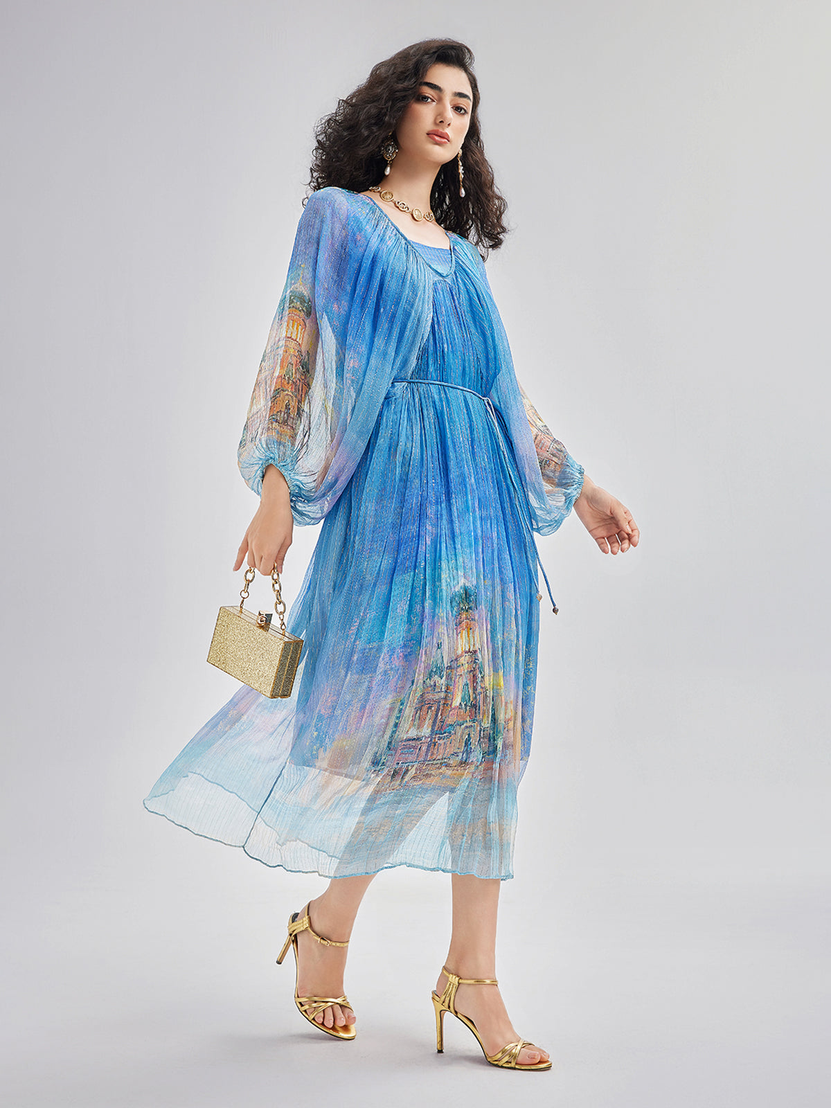Elegant Silk Tie-Waist Dress