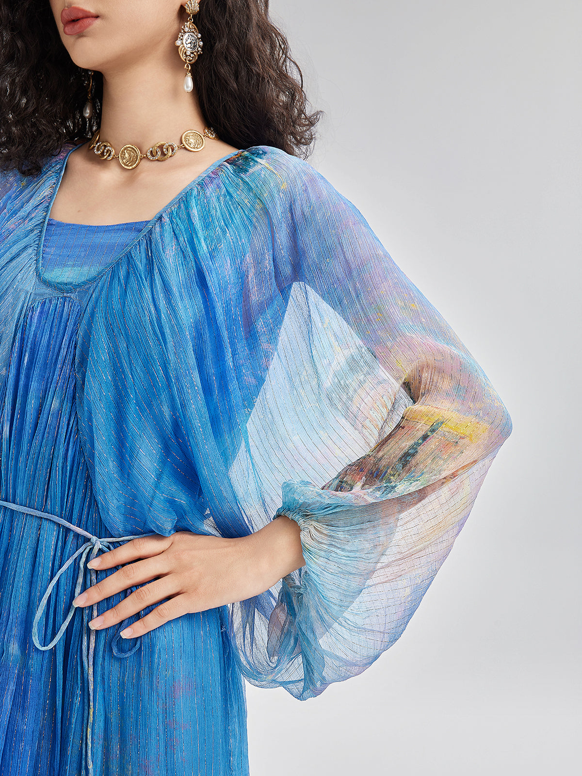 Elegant Silk Tie-Waist Dress