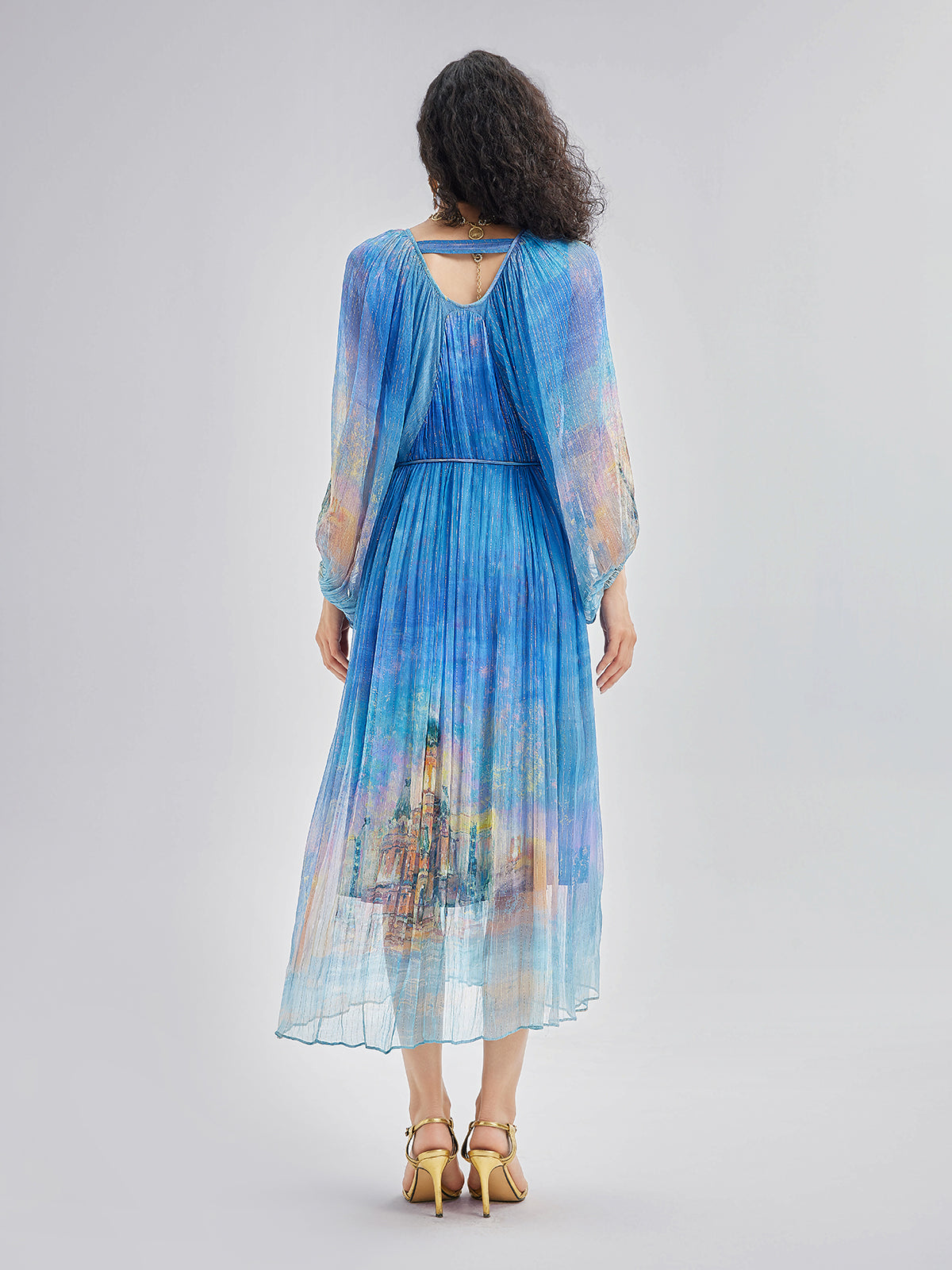 Elegant Silk Tie-Waist Dress
