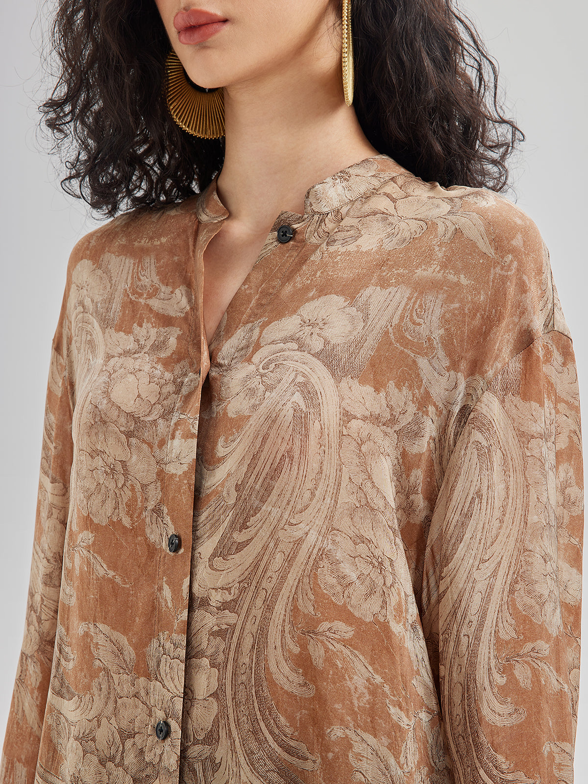 Baroque Print Cupro Vacation Dress