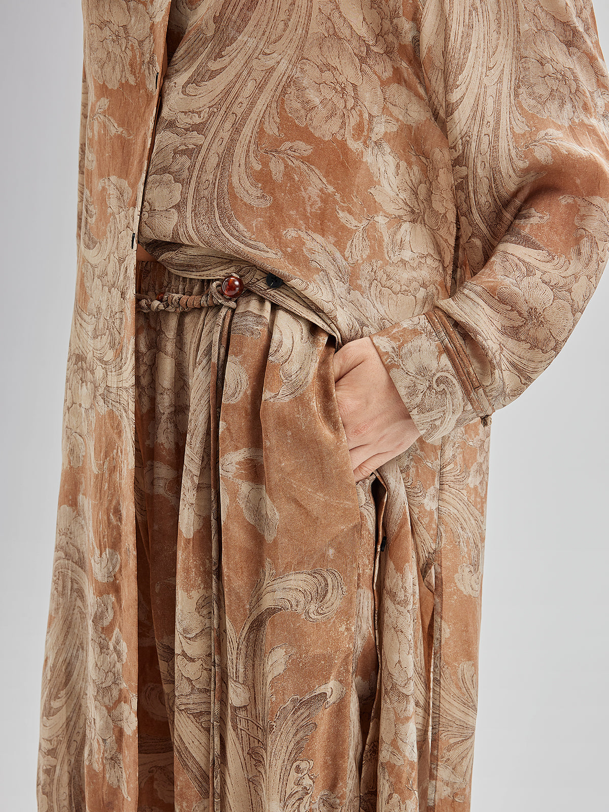 Baroque Print Cupro Vacation Dress