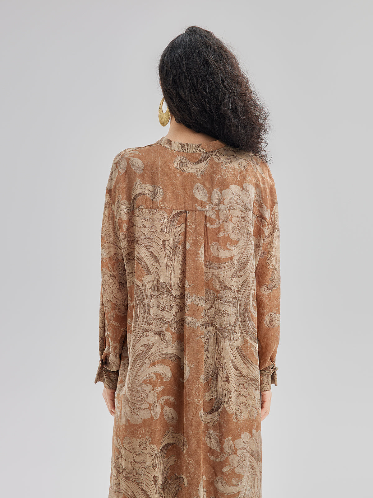 Baroque Print Cupro Vacation Dress