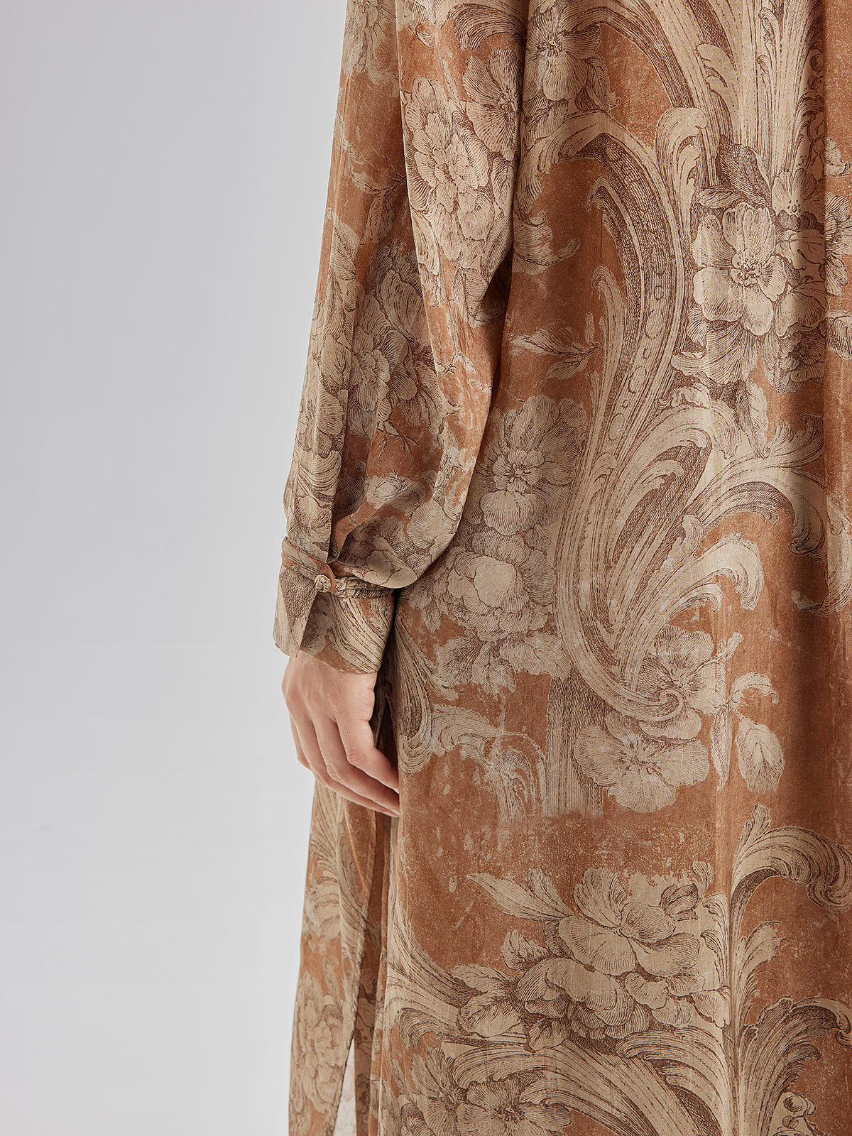 Baroque Print Cupro Vacation Dress