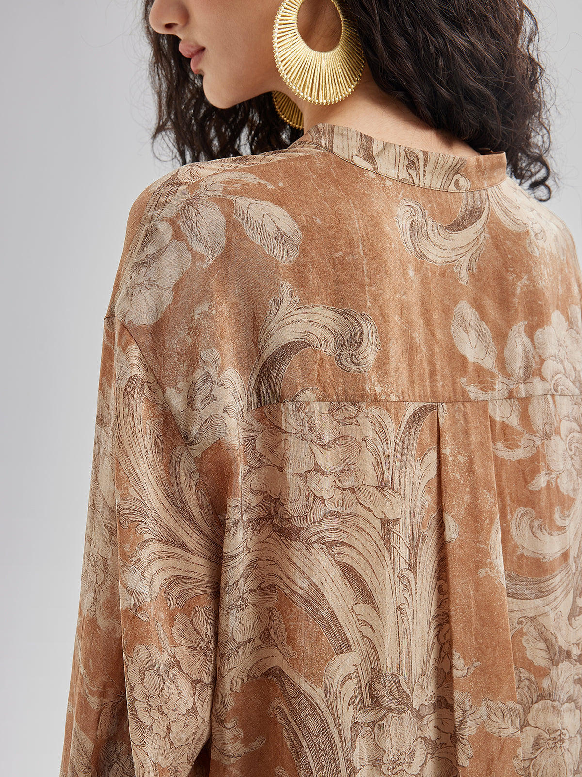 Baroque Print Cupro Vacation Dress