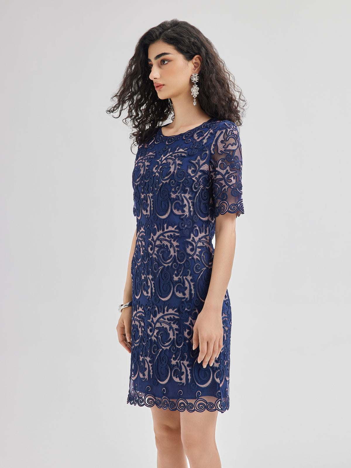 3D Intricate Embroidered Elegant Dress
