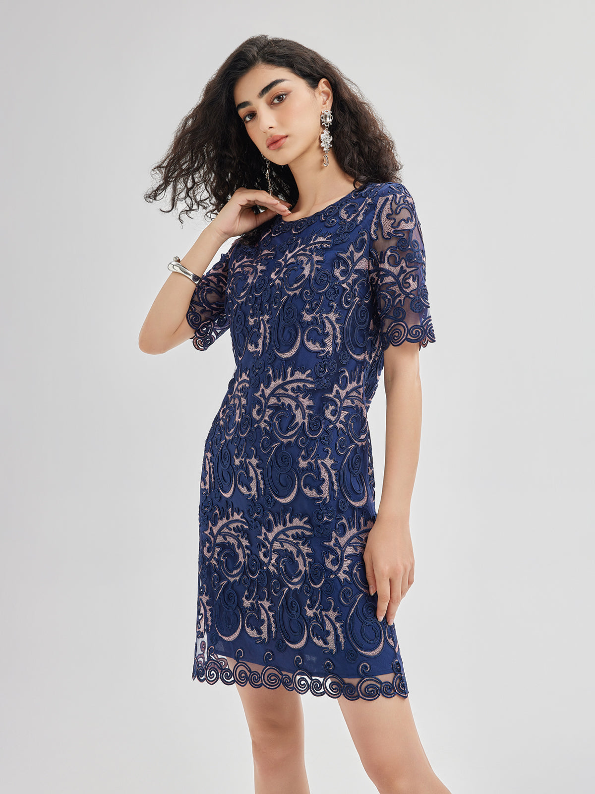 3D Intricate Embroidered Elegant Dress