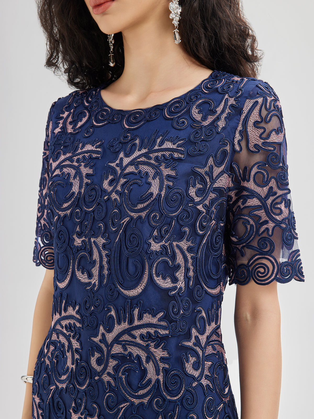3D Intricate Embroidered Elegant Dress