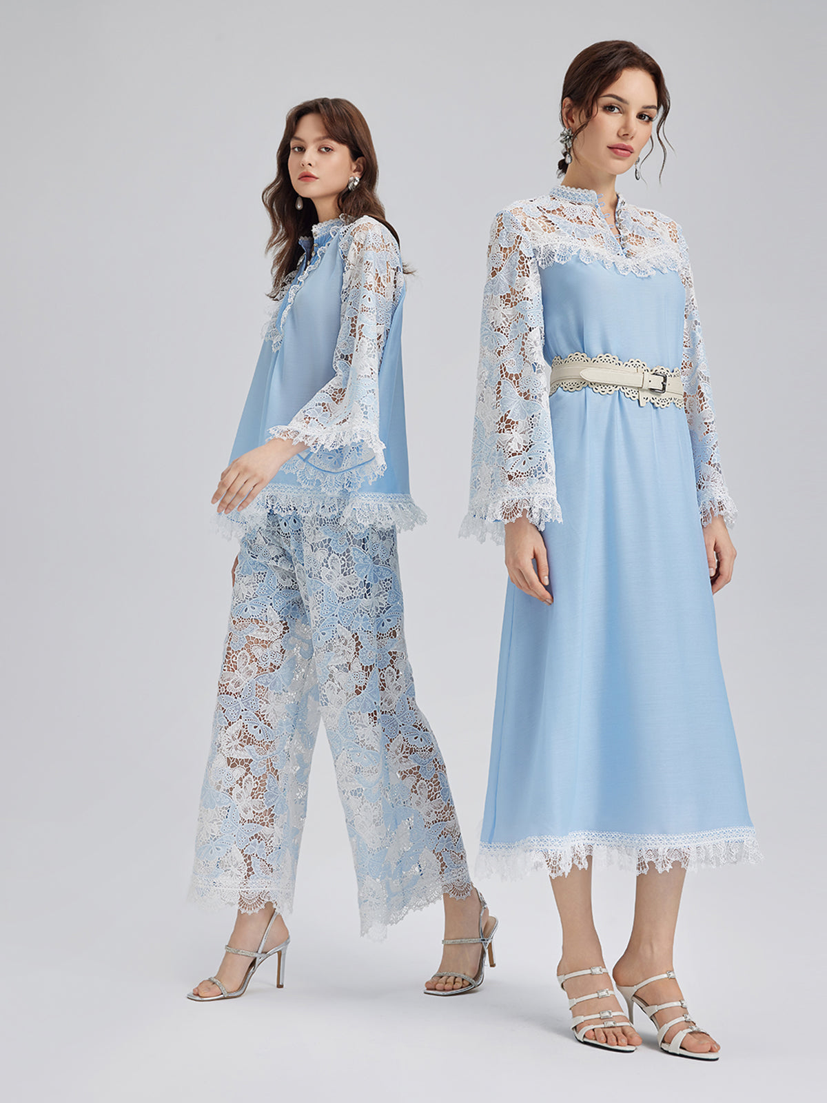 Two-Tone Lace Baroque Butterfly Dress