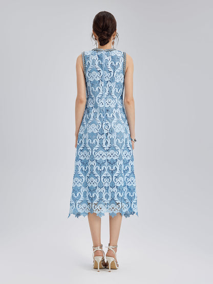 Baroque Two-Tone Lace Dress